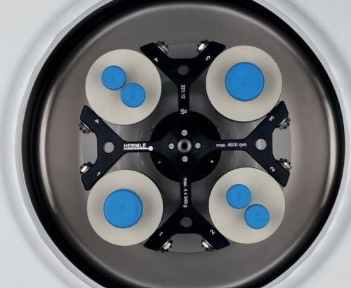 Máy ly tâm đa năng để bàn Rotor góc 4 vị trí nhiều mẫu cùng lúc  14.000 vòng/phút HERMLE Z 307 221.71 V20