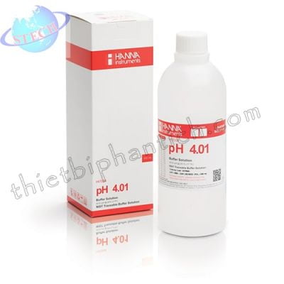 Dung dịch hiệu chuẩn thông dụng pH 4.01, chai 500mL Hanna Mỹ HI7004L