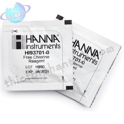 Thuốc thử Clo dư dùng cho máy đo chuyên dụng, 100 Lần Đo Hanna Mỹ HI93701-01