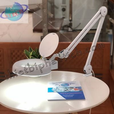 Kính lúp 10X kẹp bàn STECH tiêu chuẩn Quốc Tế 8066A-10X (thấu kính trắng, tròn)