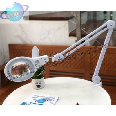 Kính lúp kẹp bàn STECH tiêu chuẩn Quốc Tế 8066A-5X-D2 (thấu kính trắng, tròn, loại xịn)