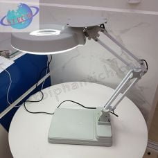 Kính lúp công nghiệp để bàn, thân gập, gương tròn LT-86C 5X LED