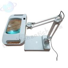 Kính lúp công nghiệp thân cọc, thấu kính chữ nhật trắng, để bàn LT-86H 10X LED